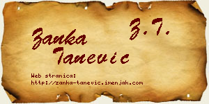 Žanka Tanević vizit kartica